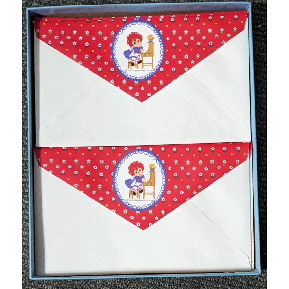 Vtg 1976 Raggedy Ann Stationery Set by Hallmark Bobbs- Merrill Paper Envelopes